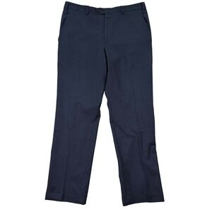 Santorelli Mens 36x32 Romeo Luxury Serge Dress Pants Blue Virgin Wool Italy